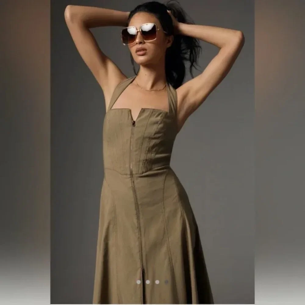 Anthropologie Zip-Front Corset Dress NWOT Size XXS - Picture 2 of 11